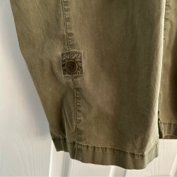 Eileen Fisher Olive Green High Waist cropped Capri Large Utility Pants Spring - Picture 10 of 12